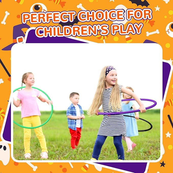 Sratte 12 Pcs Toy Hoop for Kid Detachable Adjustable Toy Hoop Colored Exercise Ring Plastic Circle for Kid Teen Gymnastics Equipment Require Self Assembly(28 Inch,4 Solid Colors)