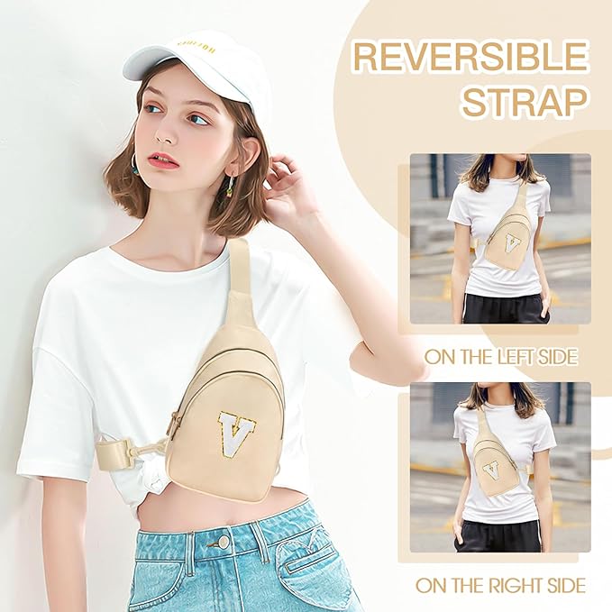 Birthday Gifts for 7 8 9 10 11 12 13 Year Old Girls Small Initial Sling Bag Cross Body Bag Fanny Pack for Girls