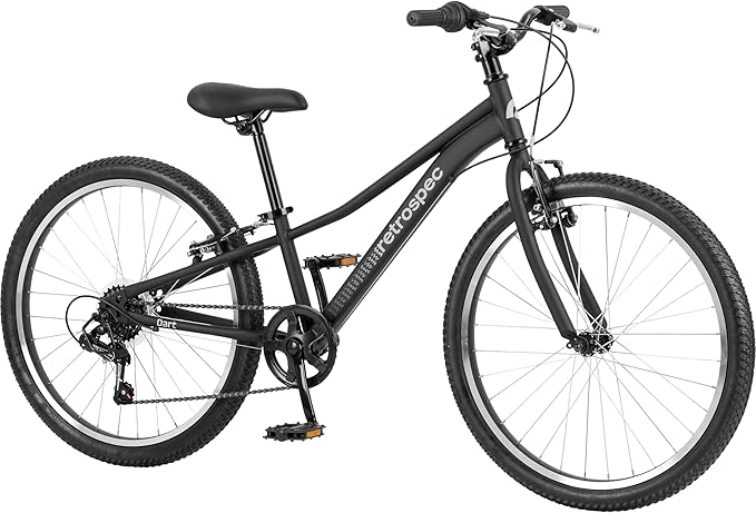 Retrospec Dart 20 & 24 Inch Kids Bike - 7-Speed Hybrid Bicycle for Ages 6-11 with 29in All-Season Tires & Shock Absorption - Adjustable Height Youth Bike with V-Brakes & Smooth Gear Shifting