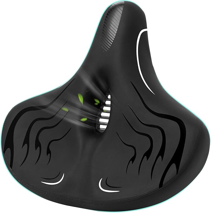 Haoqi Bike Seat Cushion for Men & Women Oversized Bike Saddle Compatible with City, Electric, Stationary, Peloton, MTB, Racing Bikes, Wide Winged, Padded, Waterproof, Shock Absorbing, Universal