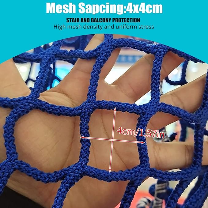 Kids Outdoor Balcony & Playground Climbing Net - Knotless Polyester Sports Netting