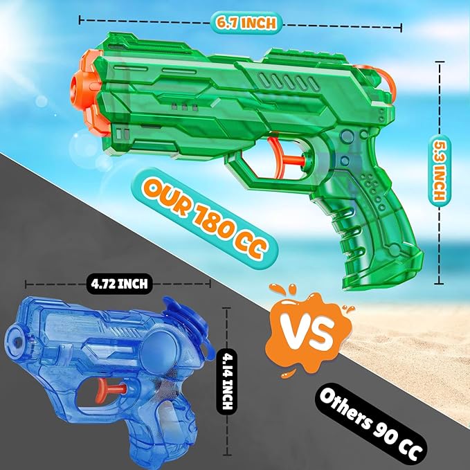 Water Gun Squirt Toy for Kids: Leakproof Super Water Guns for Kids Age 5 8 12 Boys Girls Adults - Small Outdoor Water Guns Toys for Pool Beach Swimming Summer Games Yard Party (6 Pack)