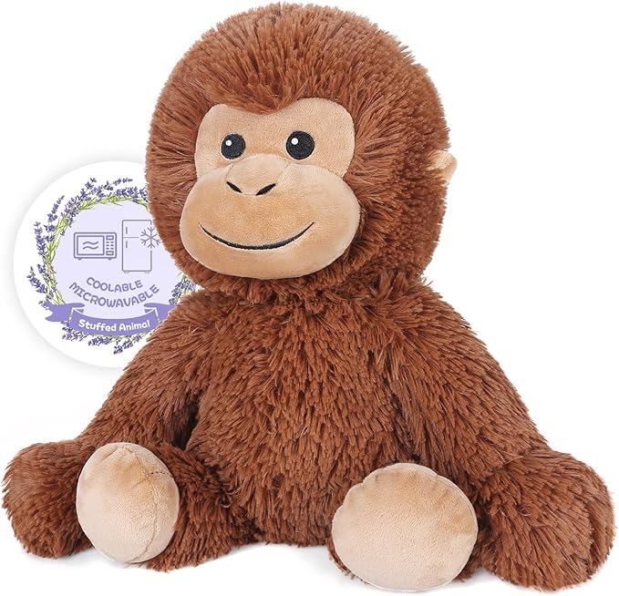 Heatable & Coolable Monkey Stuffed Animal, Microwavable Heating Pad Plushies for Soothing & Relaxation, Lavender Scented Stuffed Plush Toys, Monkey Gifts Boys Girls