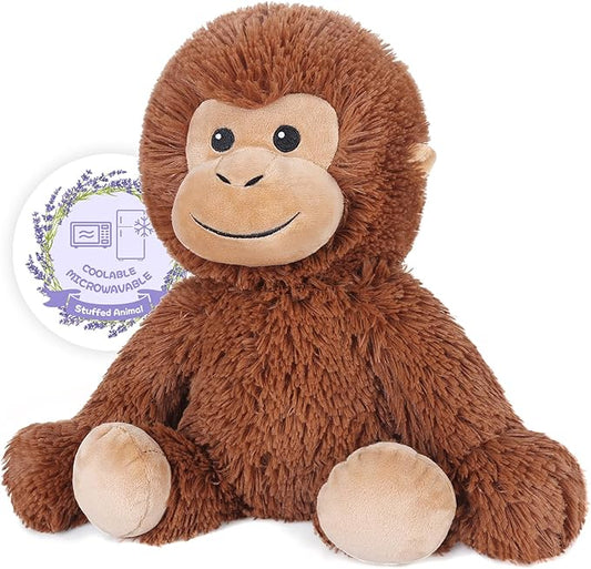 Heatable & Coolable Monkey Stuffed Animal, Microwavable Heating Pad Plushies for Soothing & Relaxation, Lavender Scented Stuffed Plush Toys, Monkey Gifts Boys Girls