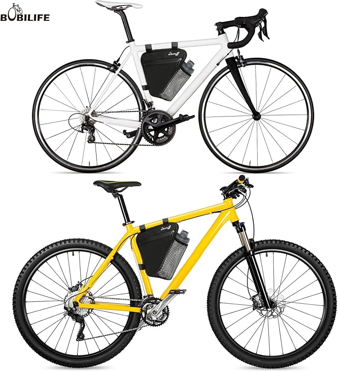 Bike Triangle Frame Bag - Bicycle Cycling Storage Triangle Top Tube Front Pouch Saddle Bag for Road and Mountain Bikes