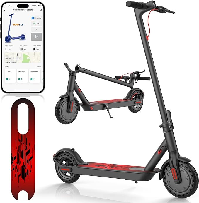 Caroma Electric Scooter Adults, Powerful 350W/500W/750W Motor, Top Speed 20/25 Mph & 18/25/30 Miles Range, 8.5" Solid Tires, Cruise Control E Scooter for Adults (Multiple Options)