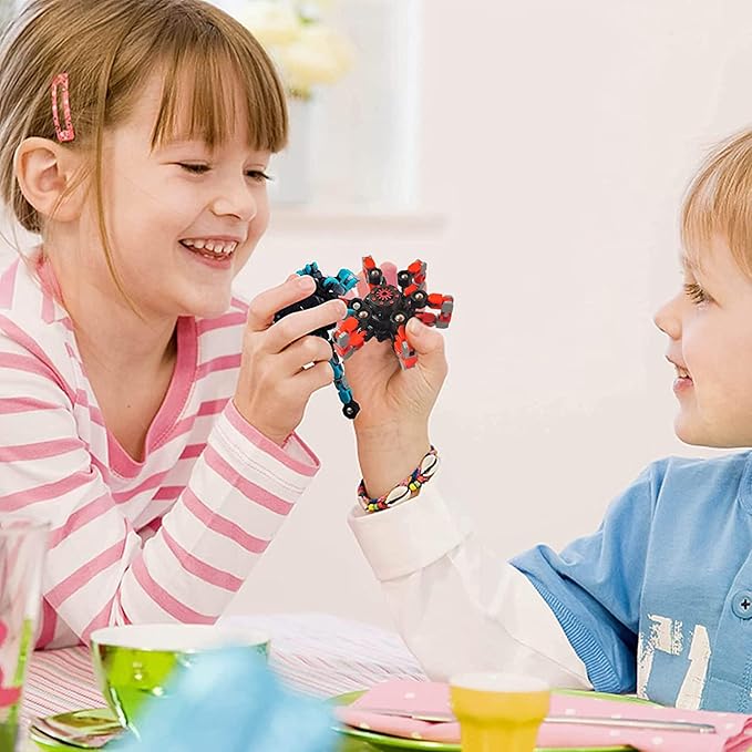 100pcs Random Fidget Spinners,DIY Deformable Robot Fingertip Toys,Decompression Spinner,Deformable Creative Mechanical Gyro Toys,Stress Relief Mechanical Chain Toy for Kids Adults，Party Supplies