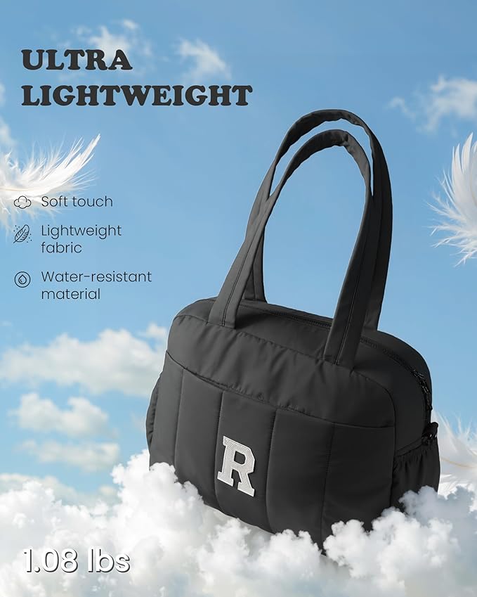 Gifts for Girls 10-12-Women Duffle Bag with Initial, Personal Item Travel Bags，Gym Bag with Wet Pocket Gifts for Daughter，Lightweight Travel Bags Personalized Tote with Makeup Pouch