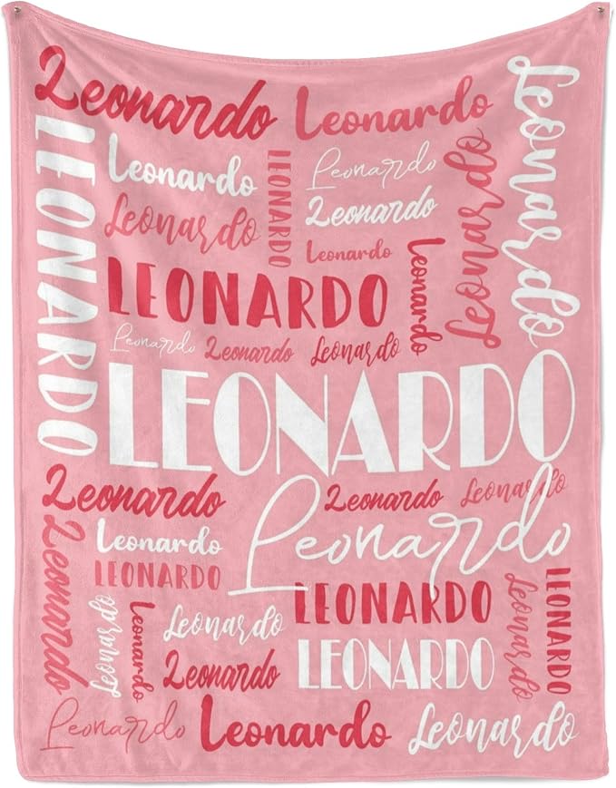 Name Blanket Personalized Blanket for Adult Kids Flannel Customize Throw Blanket Custom (Color 01, 30 x 40 Inches)