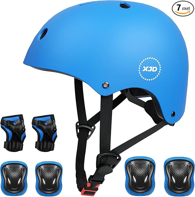 XJD Kids Bike Helmet,Multi-Sport Protective Gear Set for 3-5-8-14 Years Boys Girls with Knee and Elbow Pads Wrist Guards fit Roller Skates,Cycling,Skateboarding,Skating Scooter