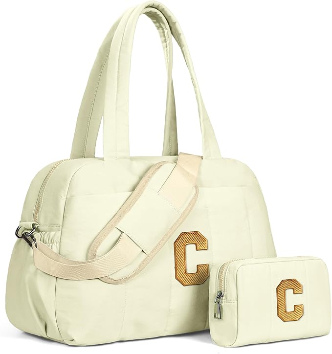 Gifts for 12 Year Old Girls-Duffle Bag for Travel Women, Travel Bags，Party Gifts-Initial Overnight Bag with Wet Pocket，Lightweight Weekender Bags Personalized Gym Tote with Makeup Pouch