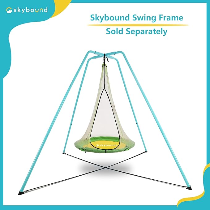 SkyBound Tree Swing Saucer Swing - 600LB Weight Capacity - Outdoor Swing with Hanging Straps - Waterproof Tree Swings for Kids - Tire Swings for Trees - Durable Flying Swing Seat for Children