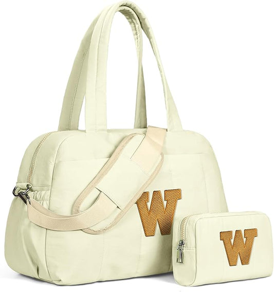 Gifts for Girls 10-12-Trendy Gifts-Duffle Bag for Travel Women, Travel Bags，Initial Overnight Bag with Wet Pocket，Lightweight Weekender Bags Personalized Gym Tote with Makeup Pouch