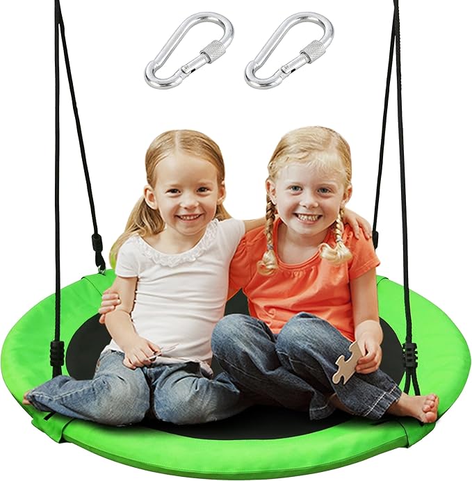 Saucer Tree Swing Seat for Kids 40 Inch Outdoor Round Tree Swing for Children Outdoor Swing Set Accessories