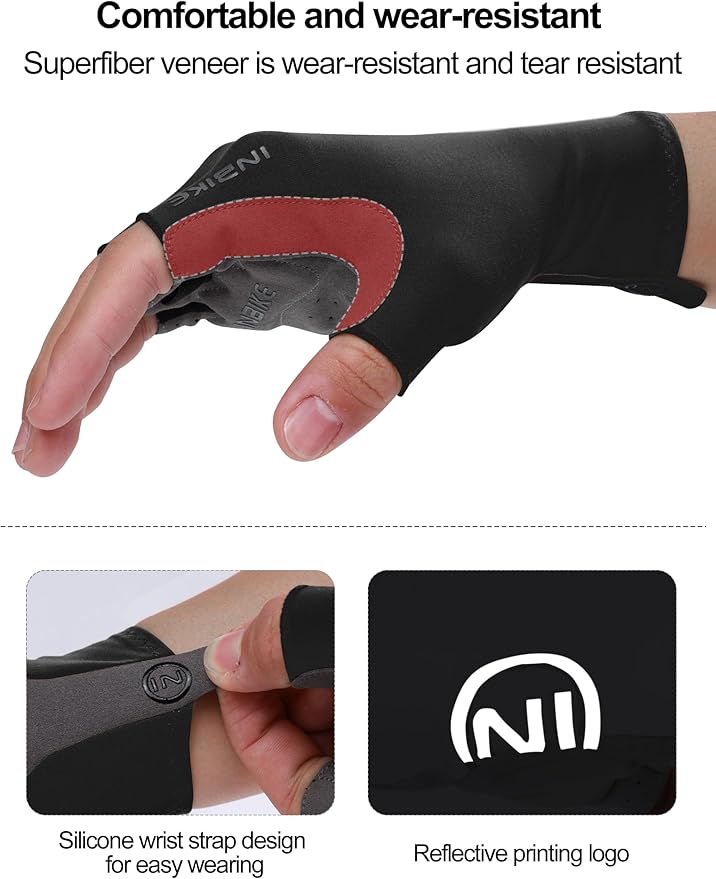 INBIKE Cycling Gloves for Men Women, Breathable Bike Gloves Lightweight Half Finger Biking Glove Mountain Road Bicycle