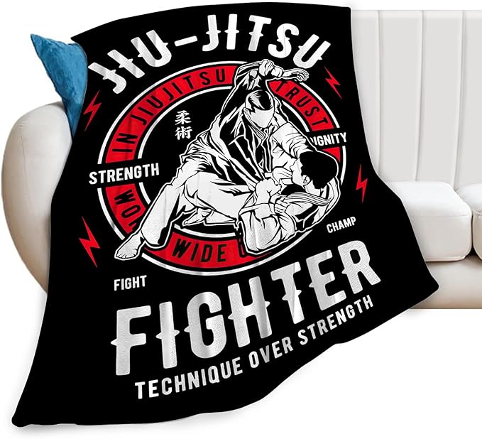 Jiu Jitsu Blanket Fleece Soft Warm Plush Jiu Jitsu Throw Blankets Lightweight Plush Fuzzy Cozy Blanket Gifts for Men Women Adults Suitable for Couch Sofa Bed 60"X50"