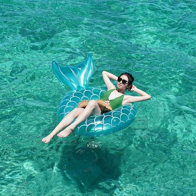 Children Swimming Ring, Inflatable Pool Floats Swim Tube Raft Toy with Fruits Mermaid Decorations Summer Water Fun Lounge Beach Lake Party Supplies for Kids