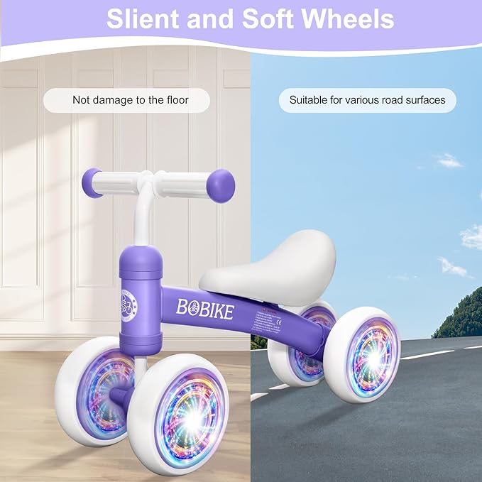 Baby Balance Bike Toys for 12-36 Months Kids Toy Boy and Girls Gifts Toddler Best First Birthday Gift Children Walker No Pedal Infant 4 Wheels Bicycle