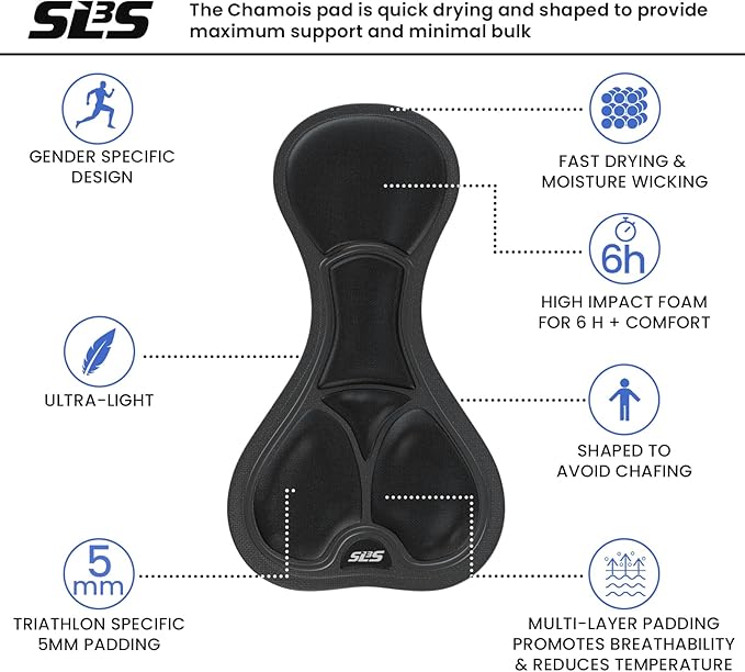 SLS3 Triathlon Shorts Mens – Tri Shorts Mens – 2 Pockets FRT – Designed by Athletes for Racing