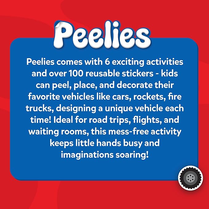Skillmatics Reusable Sticker Activity Book - Peelies, 100+ Reusable Stickers, 6 Pictures, Mess-Free Fun for Kids, Creative Play & Travel Toy, Gifts for Boys & Girls Ages 3, 4, 5, 6, 7