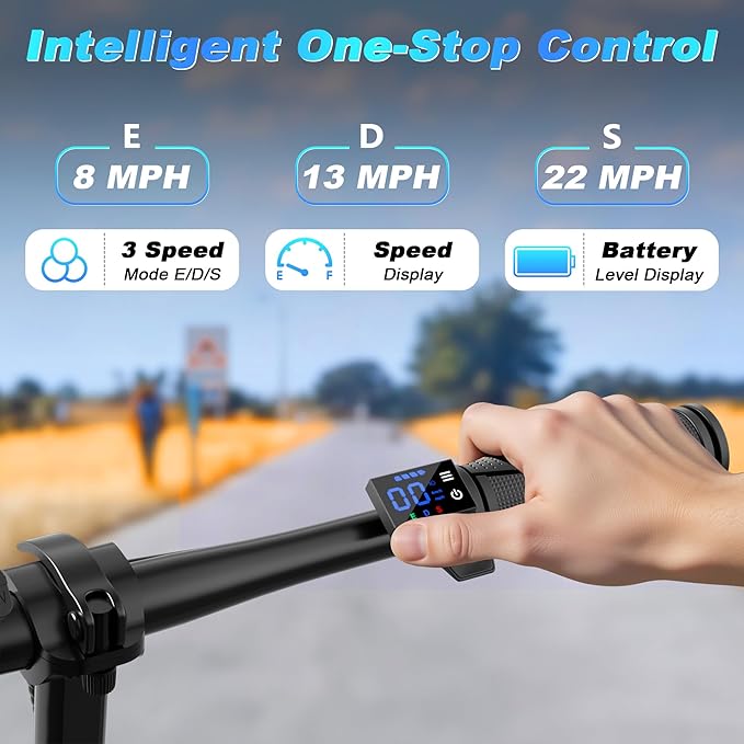 WERHY Electric Scooter, 500W Motor, 14'' Tires, Top Speed 22 mph, Max 27/49 Miles Ranges, Foldable E-Scooter with Suspension, Digital Display, Cruise Control,Rear Seat Box/Basket