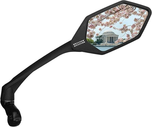 MEACHOW New Scratch Resistant Glass Lens,Handlebar Bike Mirror, Rotatable Safe Rearview Mirror, Bicycle Mirror,ME-007