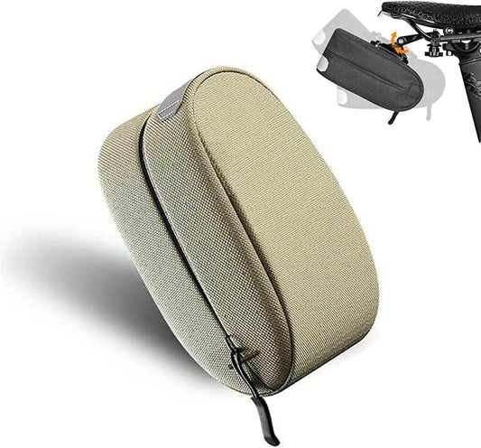 ENLEE Bike Saddle Bag, Adjustable Bicycle Seat Bag, Quick-release Tail Bag Cycling Seat Pack for Mountain Road Bikes (Khaki)
