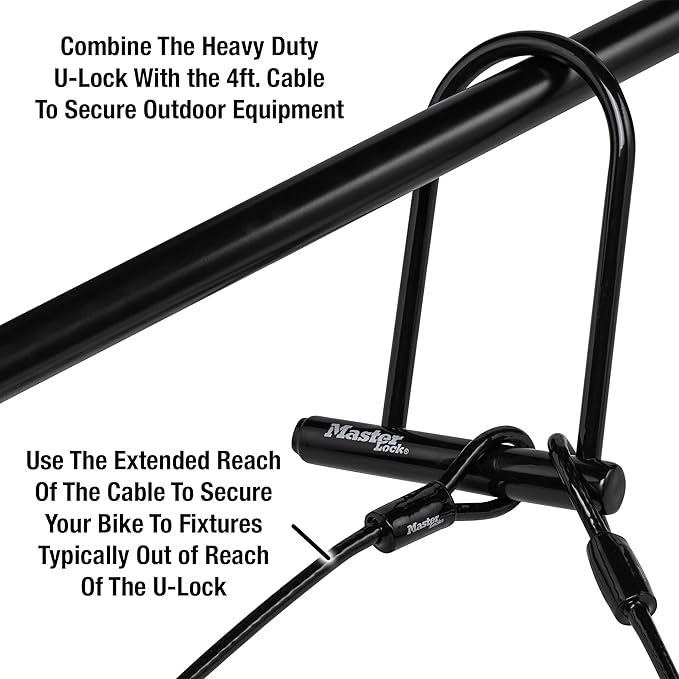 Master Lock 7.25" U Lock with Looped End Cable