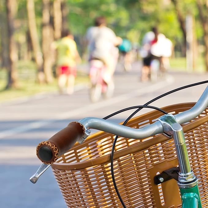 SOLODRIVE Bike Handlebar Grips, Vinyl Leather Grips, Hand-Stitched for Beach Cruiser Bike, Fits Most 22.2mm (7/8") Bicycle Handlebar