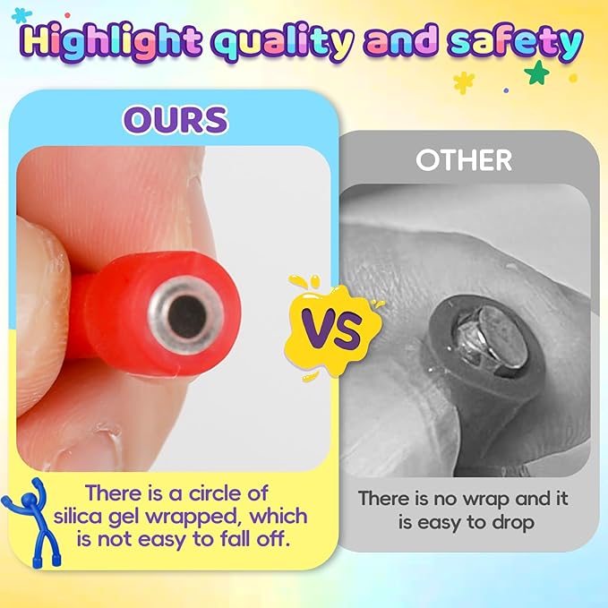 Magnetic Toddlers Sensory Toys, 10Pcs Road Trip Car Airplane Travel Activities Essentials Toy for Kids Ages 4-8, Fidget Toys for Adults Teens Boys girls Stress Relief, Strong Fridge Magnet Men People