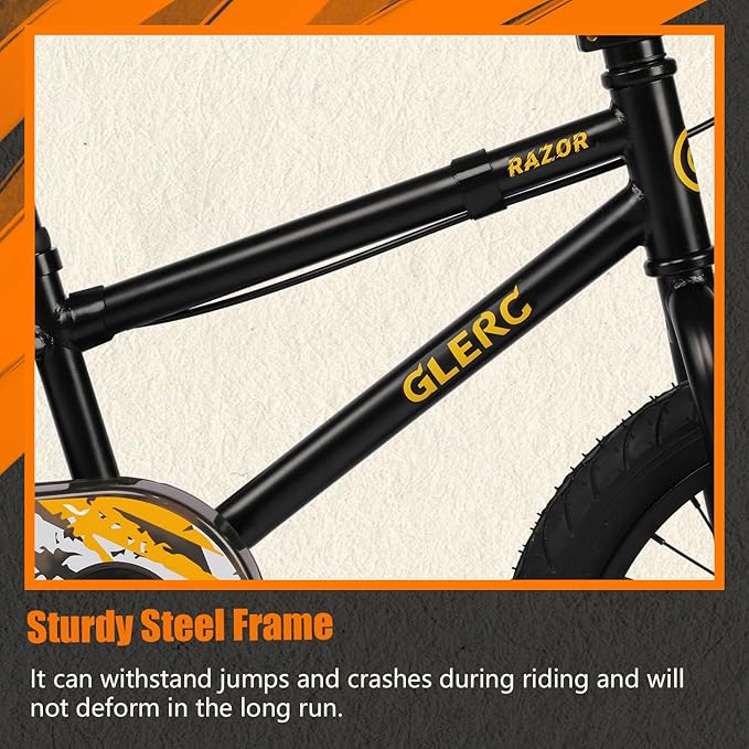 Glerc Kids Bike for Ages 1-8 Years Old, 12-16 Inch BMX Style Kids Bicycle with Training Wheels, Boys Bike for Children and Toddler, Multiple Colors