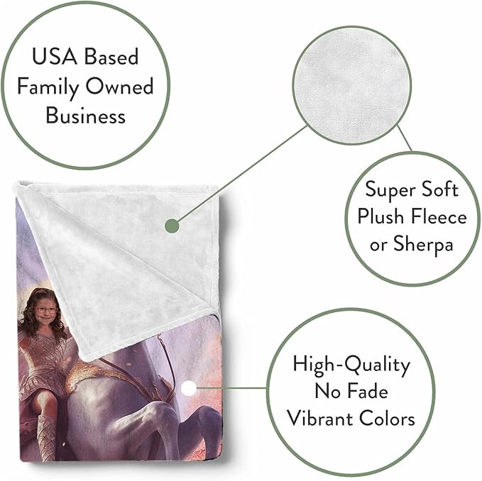 Zocoshi Personalized Princess Blanket - Kids Unicorn Design, Custom Photo Gift with Monogram, Cozy Keepsake for Baby Girl, Soft Plush Throw, Perfect Birthday Baby Shower Present