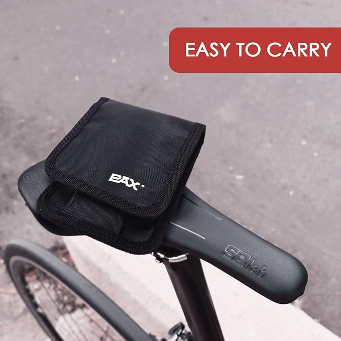 PAX 36Pcs Bike Tire Flat Repair Tool Kit Bag, Including Tube Patches, Tire Strip Plugs, Glueless Repair Kit, Nylon Tire Lever, Handle Tool, Valve Cap, and Metal Buffer, for Road, Mountain Bicycle