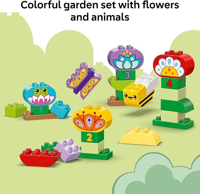 LEGO DUPLO Town Creative Garden & Flowers Building Toy Playset - Preschool Learning and Educational Flower Toy for Toddlers, Boys and Girls, Ages 2+ - Baby Gift Idea - 10444