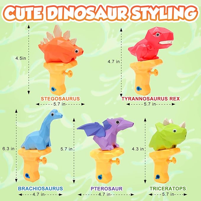 Dolanus Water Gun Toys for Kids 3 4 5 6 7 8 Years Old: Dinosaur Mini Water Guns, Squirt Guns for Kids Ages 4-8, Small Water Gun Party Favors, Outdoor Water Toys