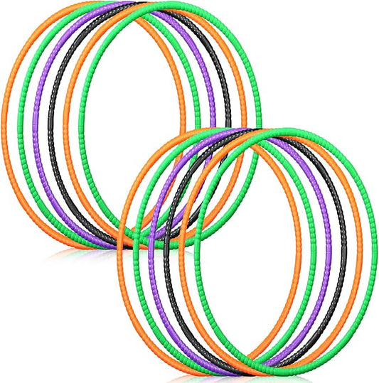 Sratte 12 Pcs Toy Hoop for Kid Detachable Adjustable Toy Hoop Colored Exercise Ring Plastic Circle for Kid Teen Gymnastics Equipment Require Self Assembly(28 Inch,4 Solid Colors)
