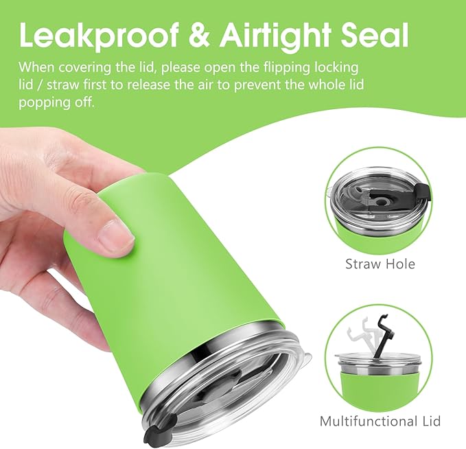 Kids Cups with Straws and Lids Leak Proof, 12oz Sippy Cups for Toddlers 1-3, 4 Pack Spill Proof Cup Stainless Steel Kids Cups with Lids for School, Outdoor