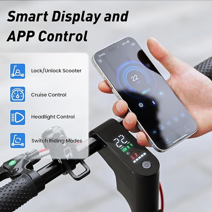 Electric Scooter, 650W/500W/350W Powerful Motor, 22/18 MPH Top Speed, 23/21 Miles Long Range, 10"/8.5" Pneumatic Tires, Smart App, UL Certified Foldable Commuting Electric Scooter for Adults and Teens