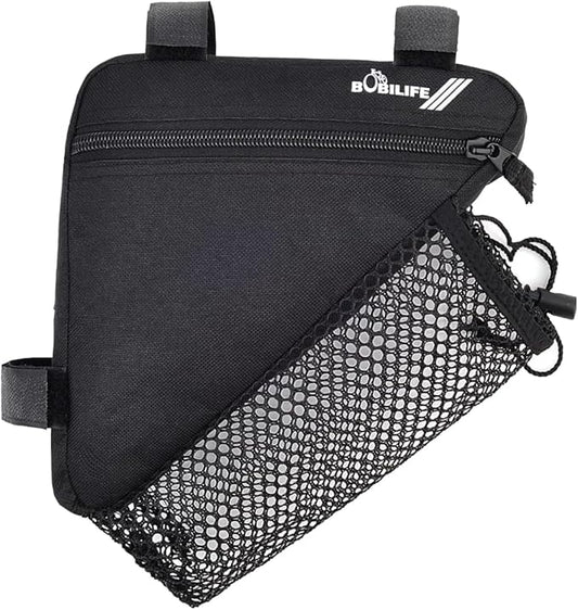 Bike Triangle Frame Bag - Bicycle Cycling Storage Triangle Top Tube Front Pouch Saddle Bag for Road and Mountain Bikes