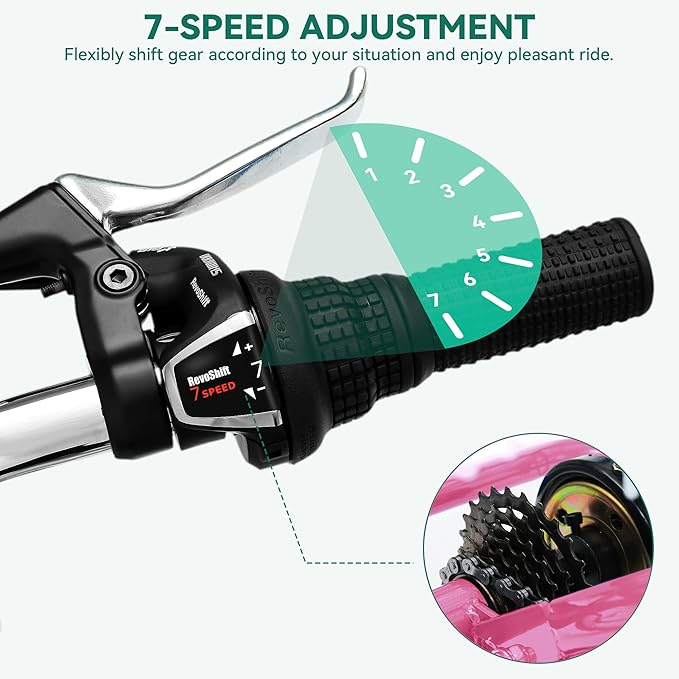 YITAHOME 24 & 26 Inch Adult Tricycle, 1 & 7 Speed 3 Wheel Bikes, Large Seat with Backrest Trike for Adults with Front & Rear Baskets, Cruiser Bike for Seniors Women Men Commute Picnic Outdoor