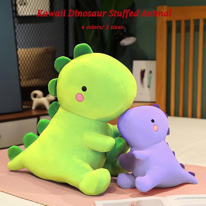 SQEQE Dinosaur Stuffed Animal, Loving Soft Dino Plush Toys with Holding Heart for Valentine Day, Sweet Romantic Anniversary Birthday Gift for Her Girls Boys Girlfriend(Green,12 inch)