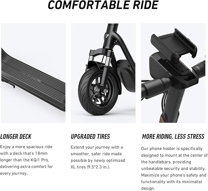 NIU K100F/K300X Electric Scooter Adults - 600W-900W Peak Power, 18-41 Max Range, Top 17.4-23.6 MPH, Portable E Scooter w/Suspension for Commute, Sup. Turn Signal, Folding Handlebars(Only K100F)