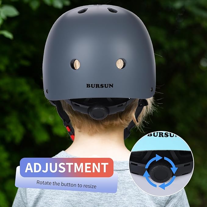 BURSUN Kids Bike Helmet Ventilation & Adjustable Toddler Helmet for Ages 2-14 Kids Boys Girls Multi-Sport Helmet for Skateboard Roller Skateing Bicycle Scooter blance Bike