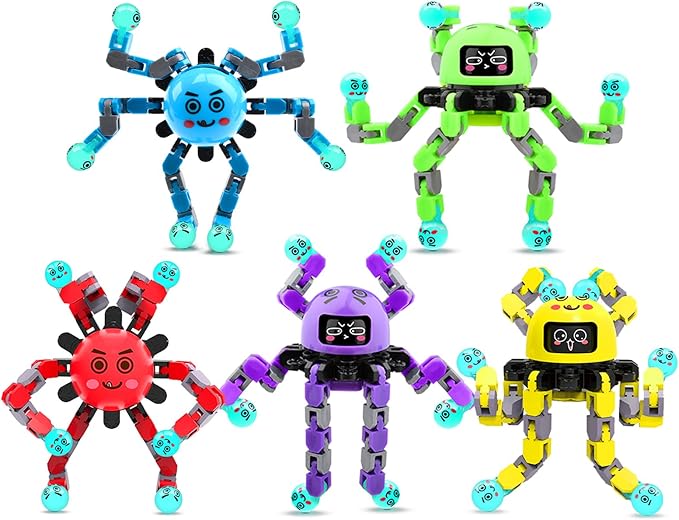 5 PCS Christmas Stocking Stuffers Fidget Spinner Toys for Kids & Adults,Party Favors Supplies Goodie Bags Birthday Gifts,Classroom Small Prizes Bulk Boys Girls Travel Sensory Toy for 3-5-8-12