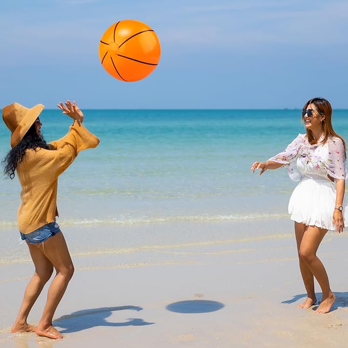 durony 12 Pieces Basketball Beach Ball 11 Inch Inflatable Basketball Bouncing Sports Ball Bouncy Toy Favors for Basketball Birthday Party Summer Beach Pool Games Decorations