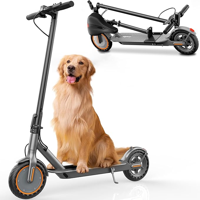 Electric Scooter, Folding E Scooter for Adults with Seat, 350W Motor, 8.5" Tire, 19MPH, 21Mile Long Range Lightweight Teens Commuting Sit Down Escooter with App, Bluetooth, Dual Brake (Seat Optional)