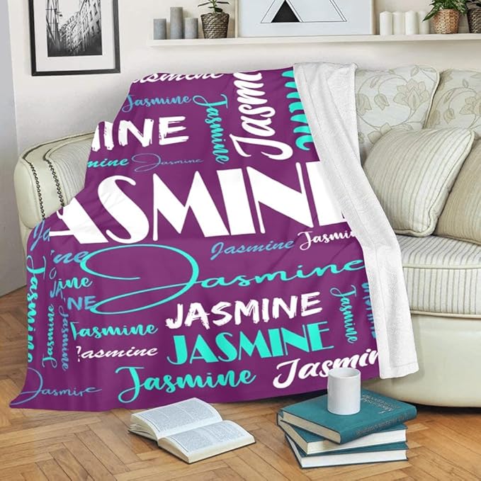 Dr.TOUGH Personalized Name Blanket Personalized Blanket for Adult Kids Flannel Customized Personalized Blankets and Throws