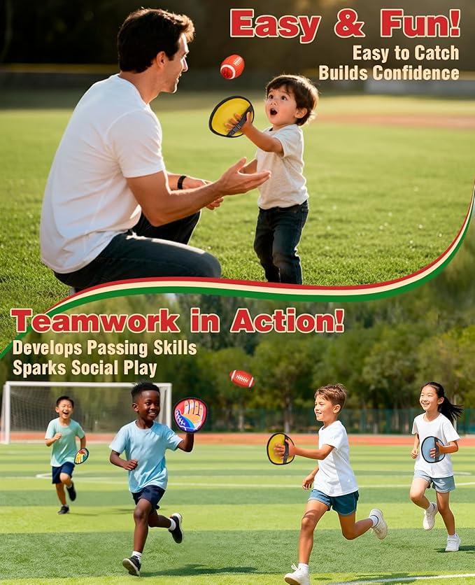 JoyCat Toss and Catch Ball Game Set,Kids Toddler Baseball Glove,Beach Yard Games,Sports&Outdoor Kids Toys,Birthday for 3 4 5 6 7 8 9 10+Year Old Boys Girls