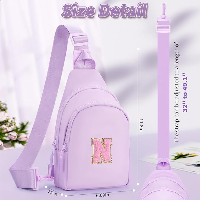 Birthday Gift for 5 6 7 8 9 10 11 12 13 14 15 16 Year Old Girls Fanny Pack Crossbody Bags for Women,Cute Trendy Stuff - Lavender,N