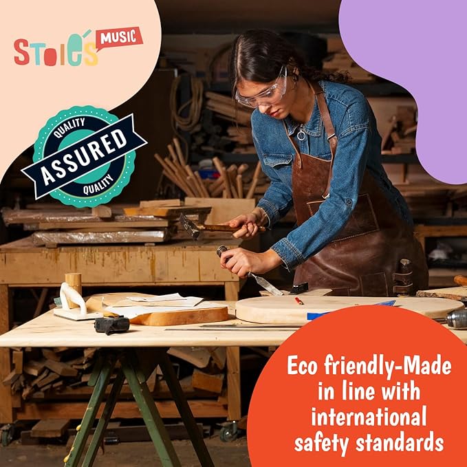 Stoie's Owl Drum Set for Babies and Toddlers, Wooden Percussion Musical Instruments for Kids, Eco Friendly, Montessori Educational Toy for Girls and Boys